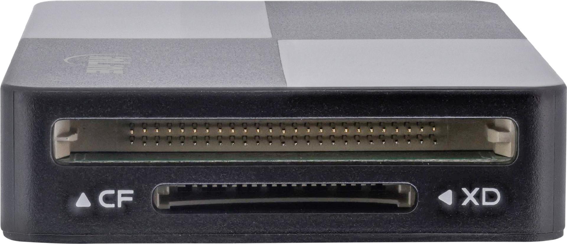 InLine USB 3.2 Multi Cardreader Hub, SD/TF/MS/XD/CF, 3-Port USB-A, Schwarz/Grau