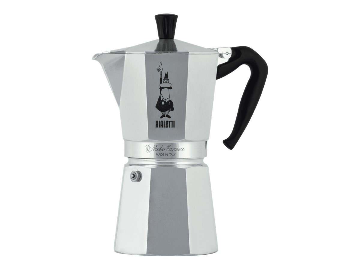 Bialetti Moka Express Kaffeemaschine 9 Tassen 0,55 l Aluminium Schwarz, Silber