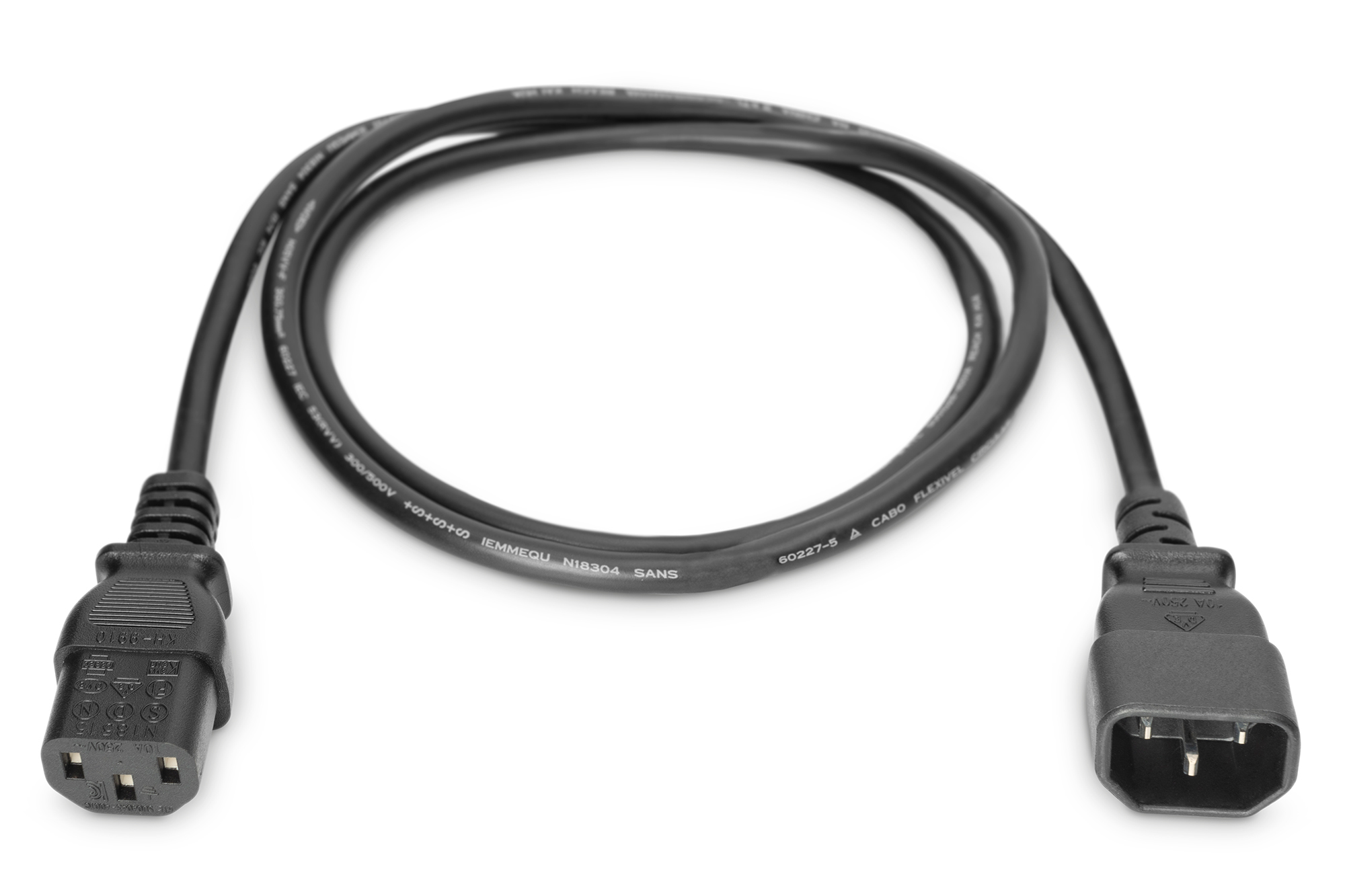 Digitus AK-440201-018-S Netzkabelverlängerung C14 auf C13 1,8 m Schwarz