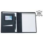 Alassio Schreibmappe "BORMIO", DIN A5, Nappa-Leder, schwarz mit DIN A5 Block, Stift, A5 Einschubfach, Visitenkartenfach (43008)