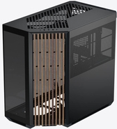 APNX V1 PC-Gehäuse, Midi-Tower, ATX, Tempered Glass - Holz, schwarz (APCM-VI01103.11)