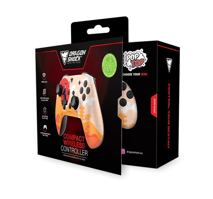 DragonShock PopTop Compact Gamepad Nintendo Switch Bluetooth Mehrfarbig