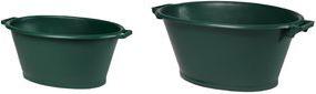 EDA Wanne, oval, 50 Liter, Kunststoff, grün ovaler Kübel, aus recyceltem Kunststoff, mit 2 Griffen, - 1 Stück (019528 V.CA FX1)