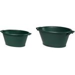 EDA Wanne, oval, 50 Liter, Kunststoff, grün ovaler Kübel, aus recyceltem Kunststoff, mit 2 Griffen, - 1 Stück (019528 V.CA FX1)