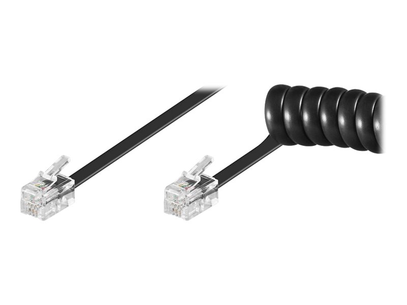 Goobay THS-02 Telefonhörer-Spiralkabel 2 m RJ10 (4P4C) Schwarz