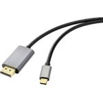 Renkforce DisplayPort Anschlusskabel 1.00 m RF-4600984 DisplayPort 1.4 Schwarz [1x USB-C™ Stecker - 1x DisplayPort Stecker] (RF-4600984)