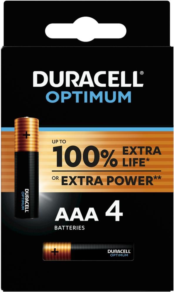 Duracell Batterie Optimum AAA, 4er-Pack (00192926)