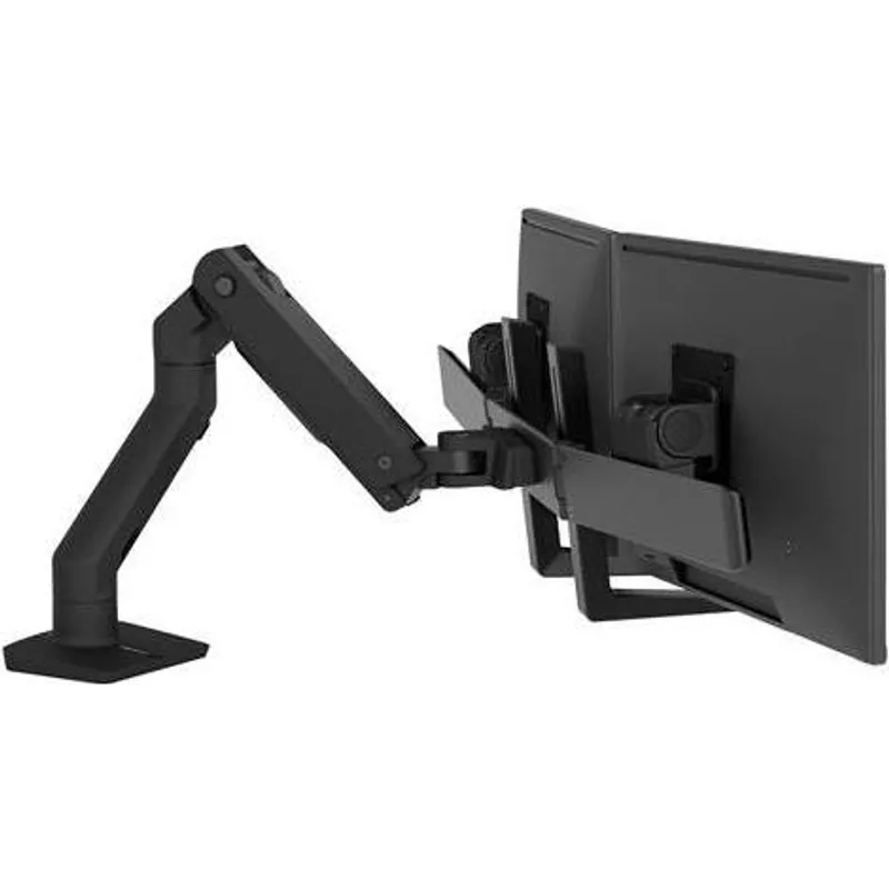 ERGOTRON HX Dual Monitor Arm in Schwarz - Monitor Tischhalterung mit patentierter CF-Technologie für 2 Bildschirme bis 32 Zoll, 29.2cm Höhenverstellung, VESA Standard (45-476-224) - Sonderposten