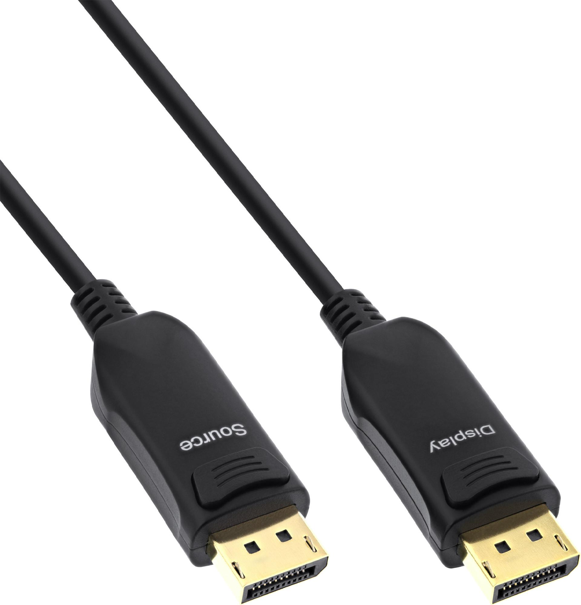 InLine DisplayPort 1.4 AOC Kabel 8K 4K@120Hz 30 m Schwarz