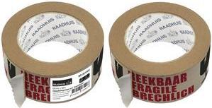 RAADHUIS Signalklebeband ECO "ZERBRECHLICH", 50 mm x 50m aus Papier 85 g/qm, Naturkautschukkleber, von Hand - 1 Stück (RD-351303)