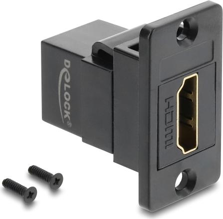 DELOCK Panel Mount HDMI Buchse zu Buchse 4K schwarz (91194)