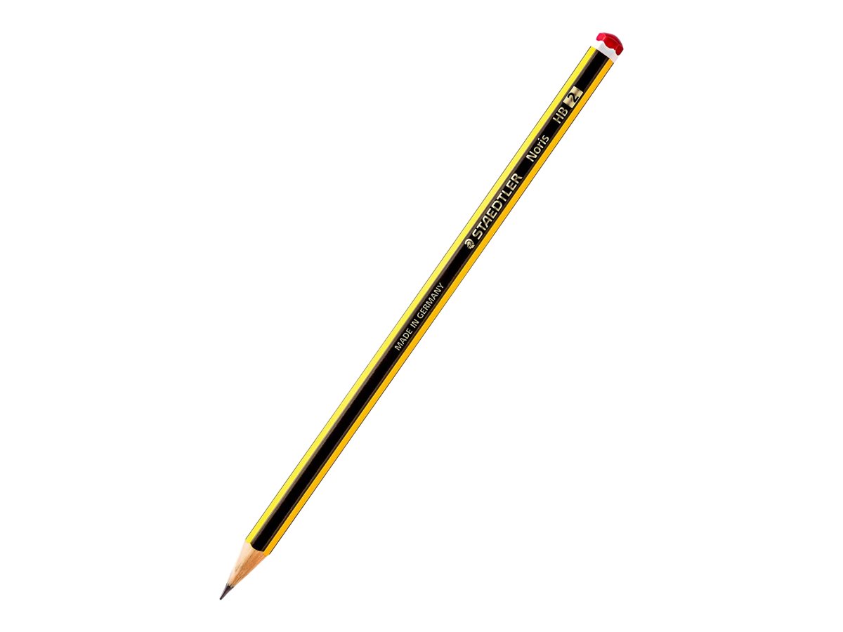 STAEDTLER Noris 120 Bleistift HB 12er Pack mit Radierer und Spitzer Schwarz/Gelb