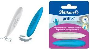 Pelikan griffix Dreikant-Radierer, auf Blisterkarte aus TPE-Kunststoff, Dreikant-Griffzone für ergonomischen - 1 Stück (300007863)