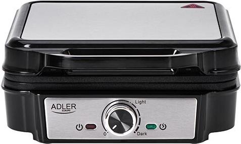 Adler AD 3083 Waffeleisen 4 Waffeln 1800 W Schwarz, Silber (AD 3083)