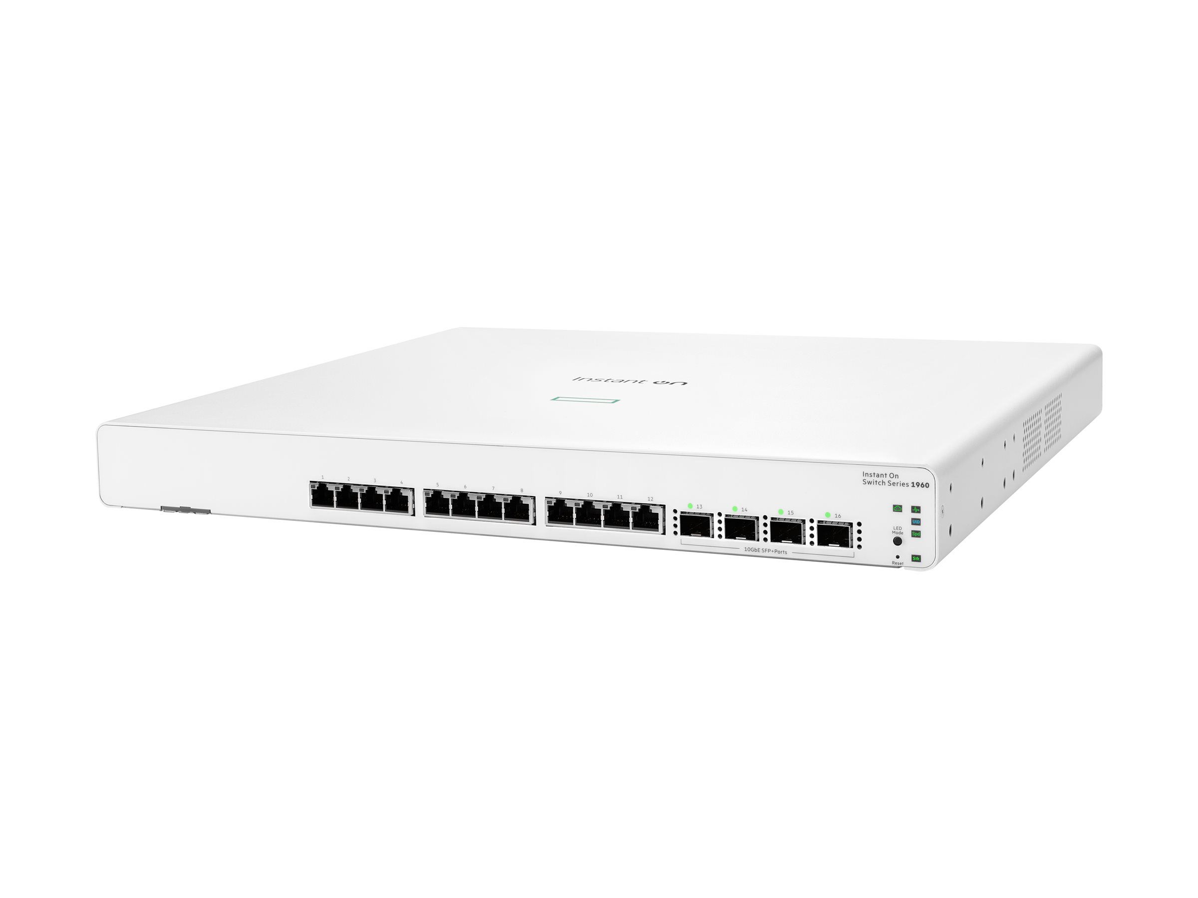 HPE Networking Instant On 1960 12XGT 4SFP+ Smart Managed Switch, 12x 10GBASE-T + 4x 10G SFP+, 1U Rack, Weiß