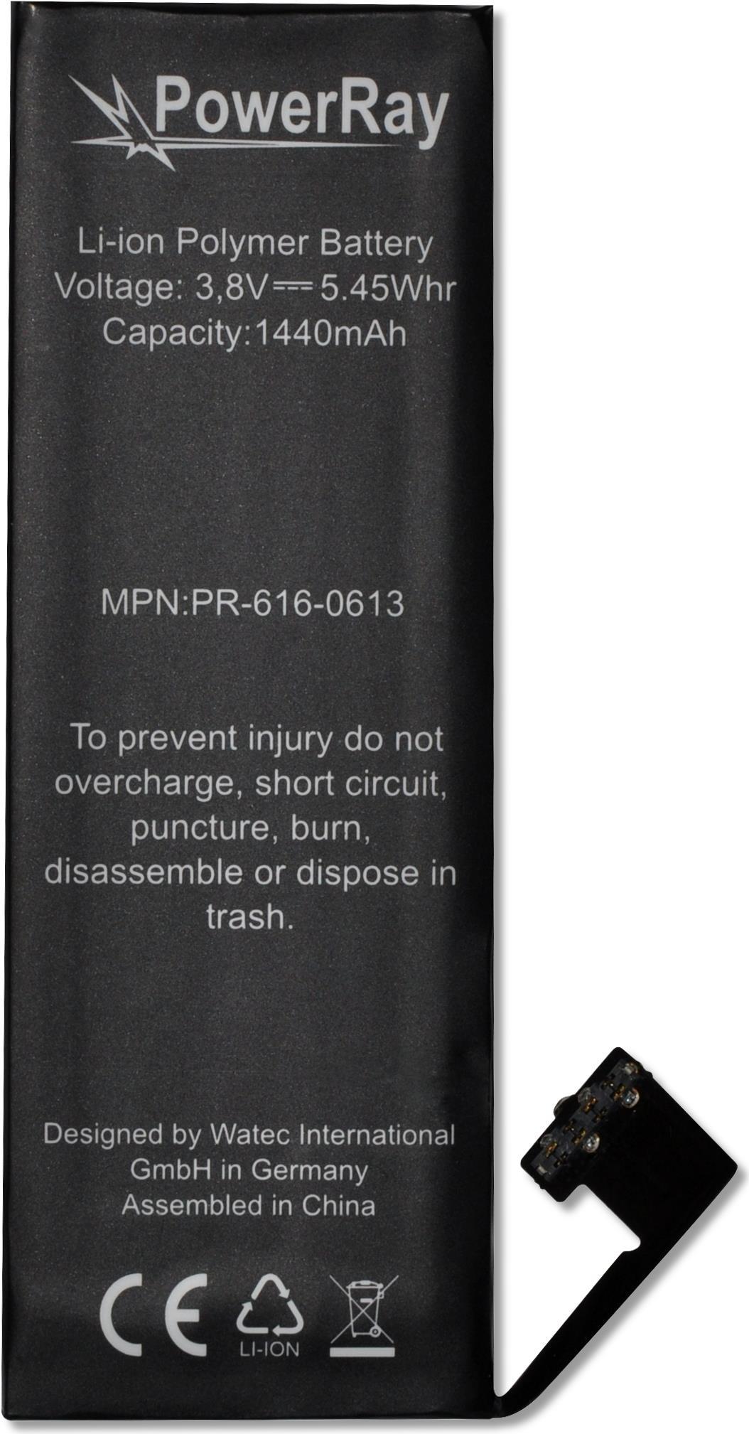 PowerRay Battery PR-616-0613 for iPhone 5, 1440 mAh, Bulk (PR-616-0613)