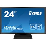 iiyama ProLite T2452MSC-B1, Full HD, USB, Kit (USB), schwarz Touchmonitor (16:9), Bildschirmdiagonale: 60,5 cm (23.8"), kapazitiv, Multi Touch, Auflösung: 1920x1080 Pixel, VESA Mount (100x100 mm), Lautsprecher, Webcam, Reaktionszeit: 14ms, Helligkeit 360cd, Blickwinkel 178/178°(H/V), Kontrast: 1000:1, Anschluß: USB, Display-Port, HDMI, inkl.: Kabel (USB, HDMI), Netzteil, Netzkabel, QSG, Farbe: schwarz (T2452MSC-B1)