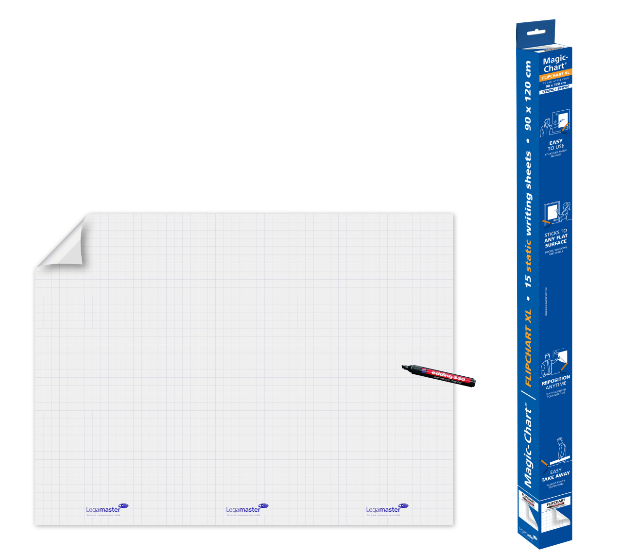 Legamaster Magic-Chart Flipchart-Folie 90 x 120 cm Polypropylen Weiß