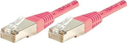 EXERTIS CONNECT Patchkabel S/FTP, PiMF, CAT.6, rosa, 0,3 m Patchkabel mit besonders schmalem Knicksc