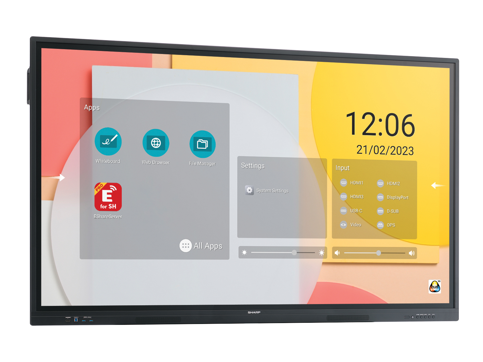Sharp PN-LC652 65" 4K Ultra HD Touch Digital Signage Display Schwarz