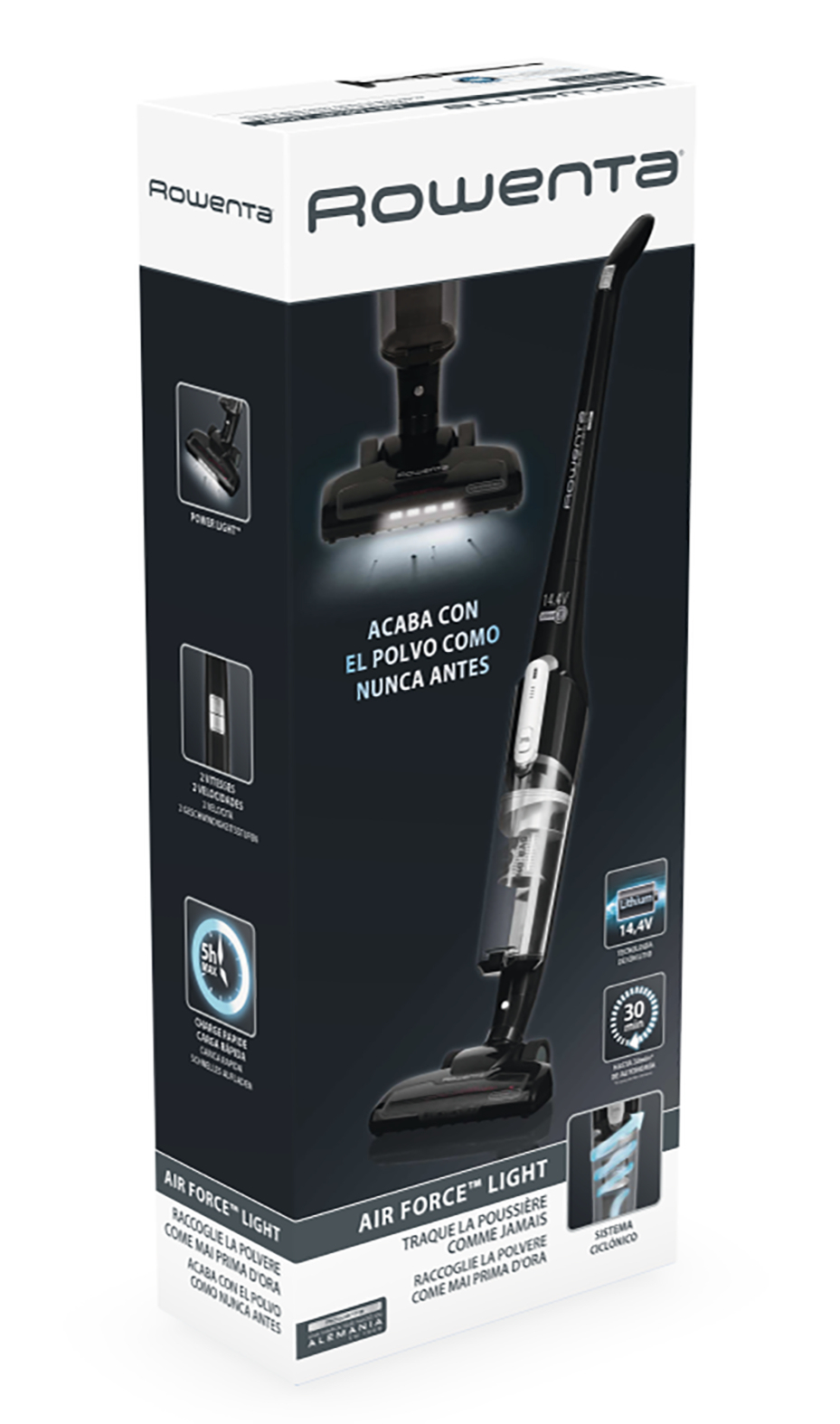 Rowenta AIR FORCE LIGHT RH6545 0.65 l Beutellos Schwarz