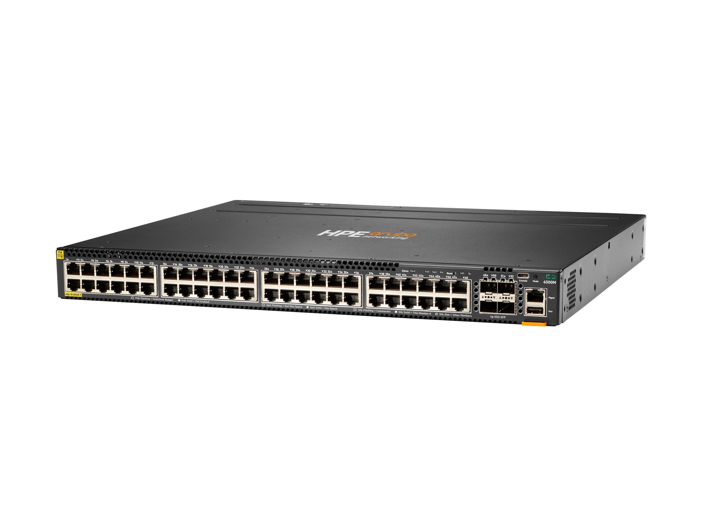 Aruba HPE Aruba 6300M L3 Managed Switch 48x 1GbE PoE+ 4x SFP56 Schwarz