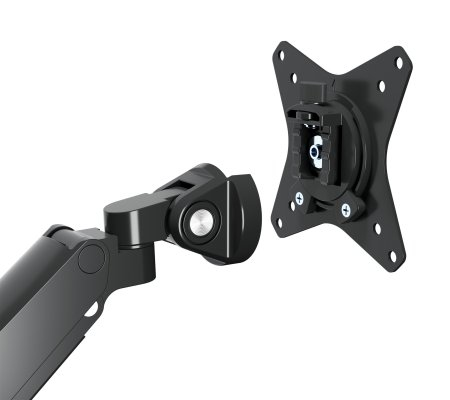 Manhattan Aluminium Dual-Monitor-Tischhalterung mit Gasdruckfeder und 8-in-1-Dockingstation für 17"-32" Schwarz