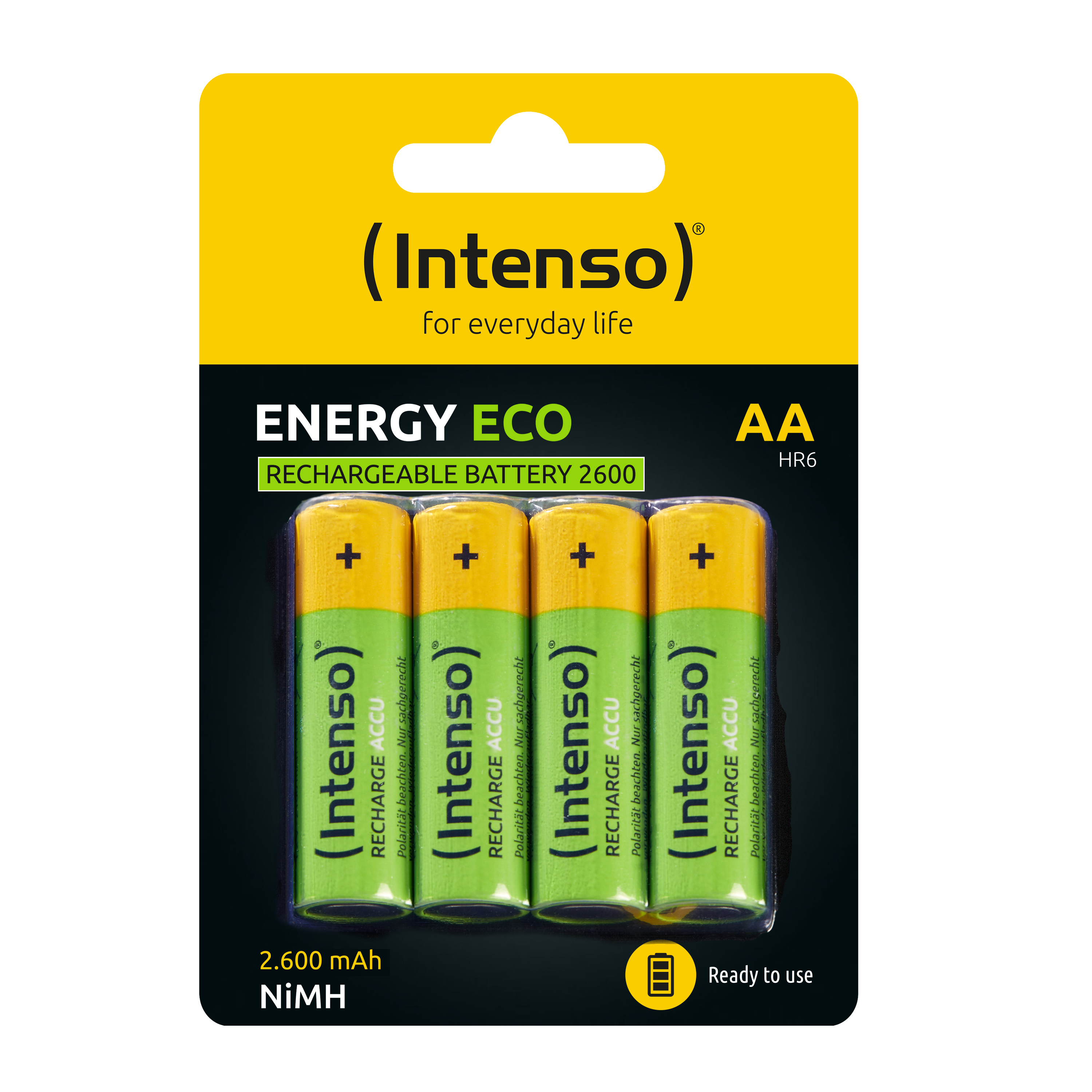 Intenso Energy Eco 7505624 AA 2700 mAh NiMH Akku Grün, Gelb