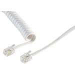 Hörerkabel gewendelt 2 m Western/Western 4/4 weiss (TC 70132 / 50246)