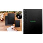 RHODIA Collegeblock GREENBOOK, DIN A5+, liniert, schwarz Umschlag aus flexiblem, recycelbarem Recyclingkarton - 1 Stück (119935C)