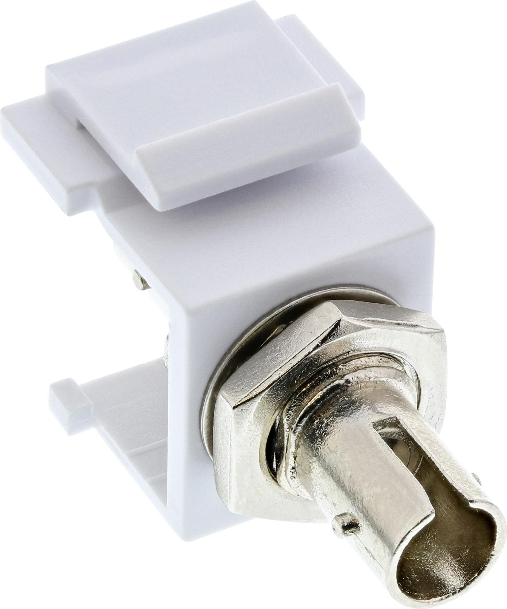 InLine LWL Keystone Snap-in Kupplung Simplex ST/ST Multimode Weiß