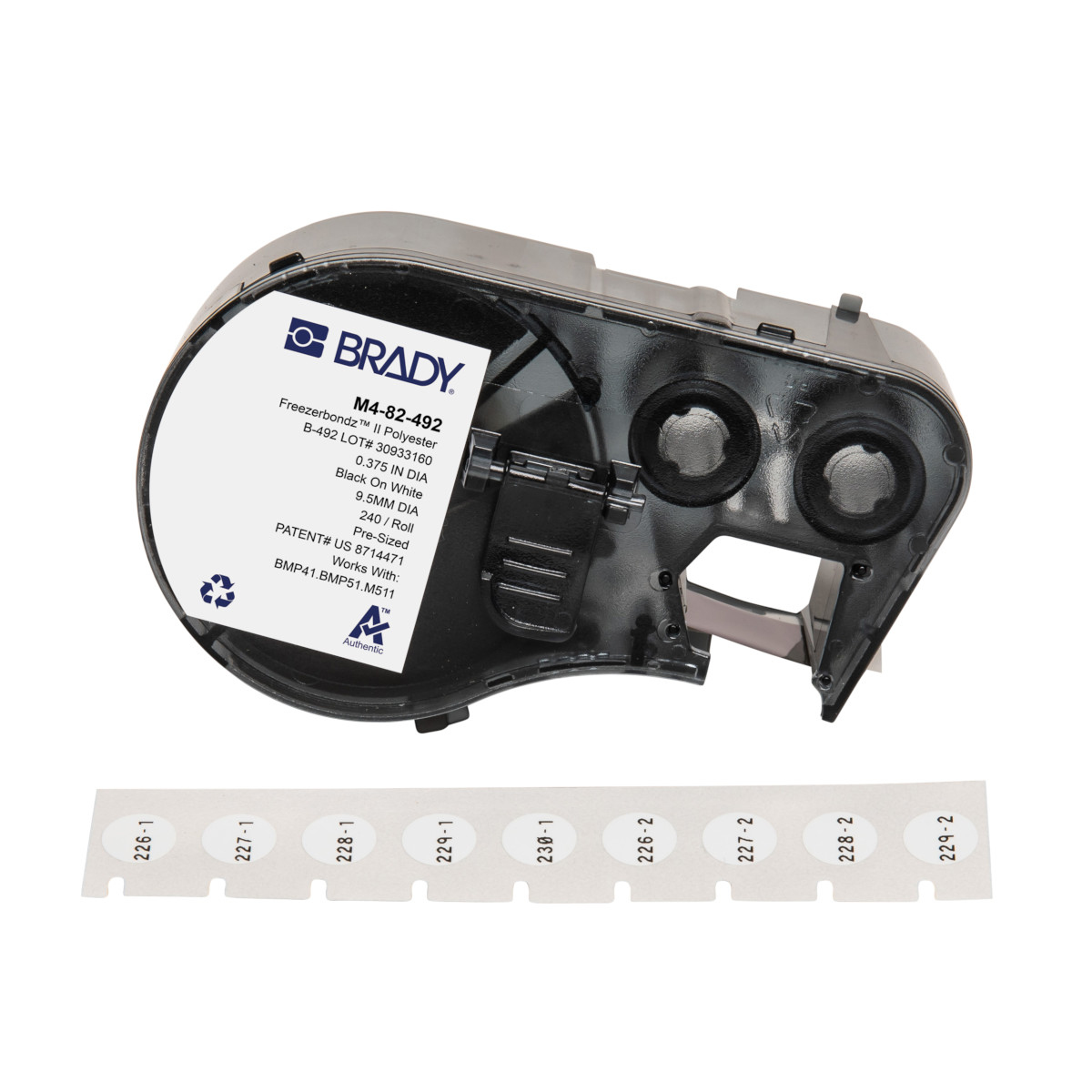 Brady BMP41/BMP51/BMP53/M511 Etiketten M4-82-492 9,54 mm Polyester Weiß