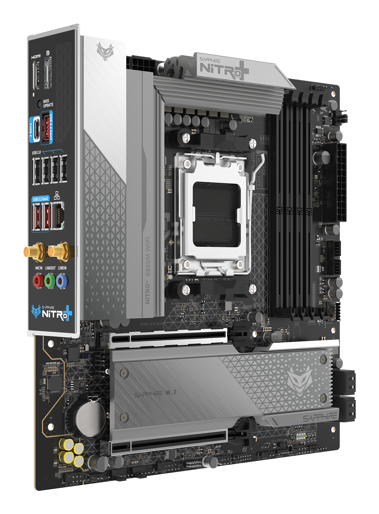 Sapphire Nitro+ B850M WIFI Mainboard Micro-ATX Schwarz