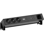 Bachmann DESK2 Schreibtischsteckdose 3x Schuko 1x USB-C PD 100W schwarz RAL9005