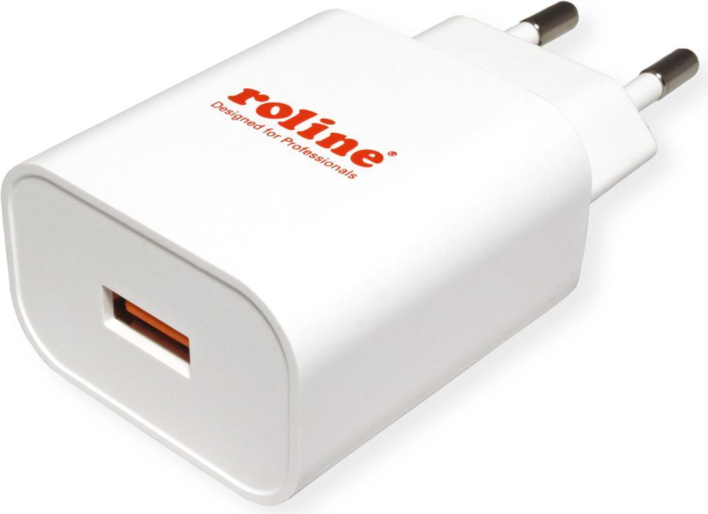 ROLINE USB Charger mit Euro-Stecker, 1 Port, QC3.0, 18W (19.11.1061)