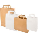 PAPSTAR Papier-Tragetasche, 220 x 100 x 280 mm, braun aus Kraftpapier, 70 g/qm, Tragkraft: 6 kg, mit Tragegriff - 1 Stück (86453)