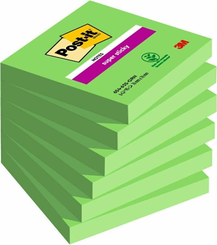 Post-it Super Sticky Notes Haftnotizen extrastark 6546SA grün 6 Blöcke (7100263204)