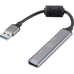 Renkforce RF-6250246 USB-Hub 3+1 Port USB-A USB 2.0 480 MBit/s mit Aluminiumgehäuse Schwarz RF-6250246 (RF-6250246)