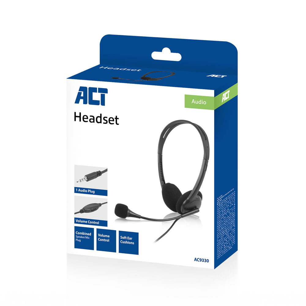 ACT AC9330 On-Ear Headset 3,5 mm Stecker Schwarz