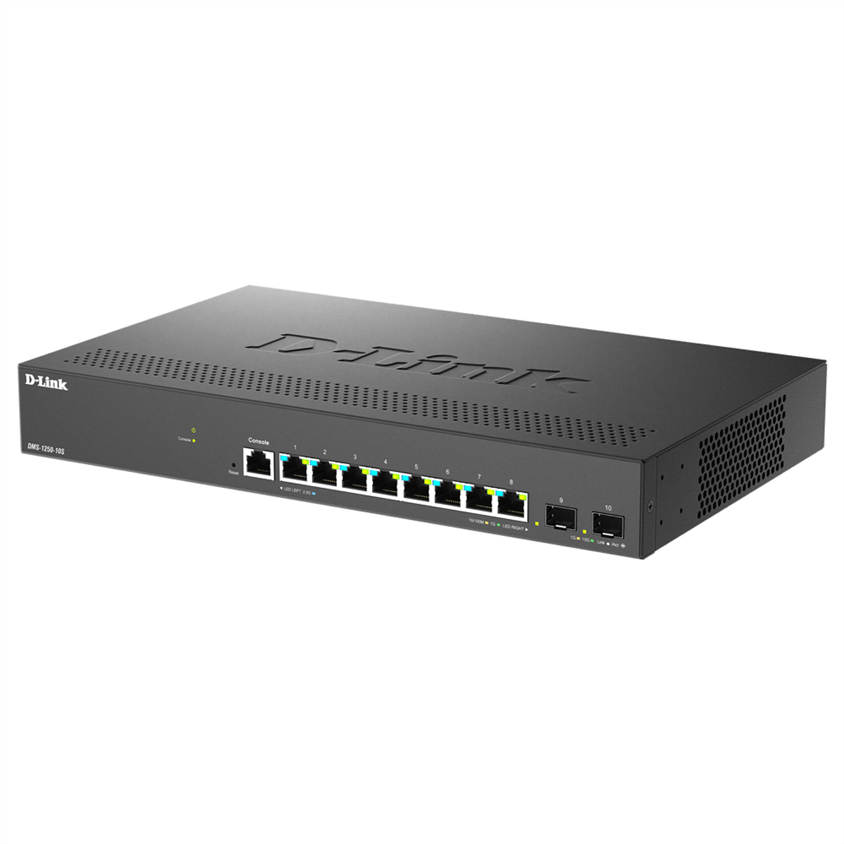 D-Link DMS-1250-10S/E Managed Switch L2+ 8x 2.5GBase-T 2x 10G SFP+ Schwarz