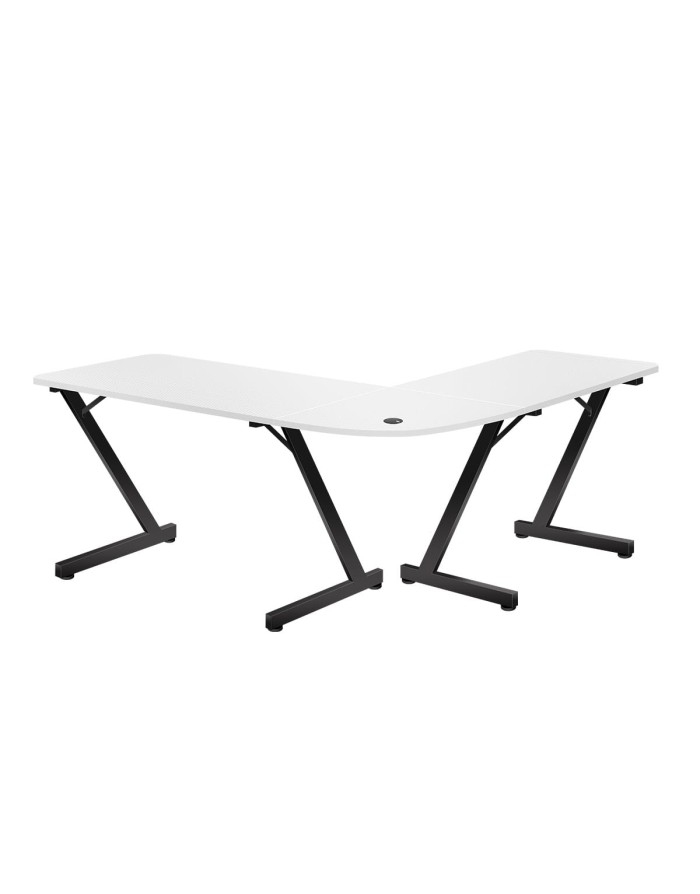 Huzaro Hero 7.0 Gaming-Schreibtisch L-Form Aluminium Karbonfaser 154 cm Weiß