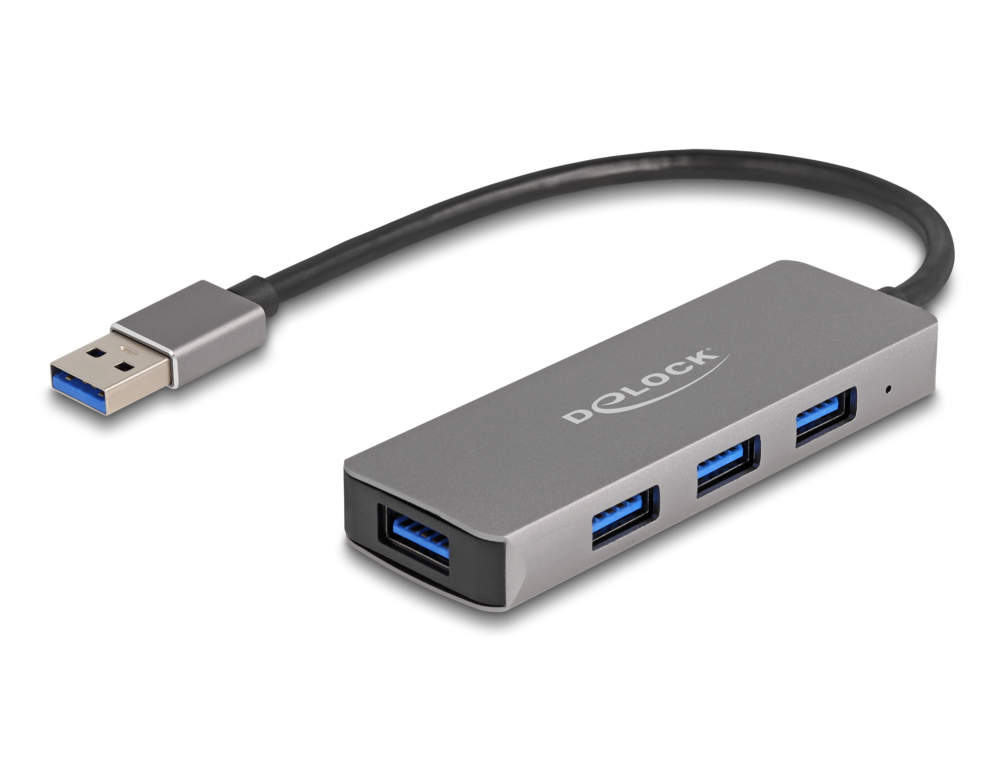 Delock 63171 USB-Hub 4-Port USB 3.2 Gen 1 USB-A 5 Gbit/s Grau
