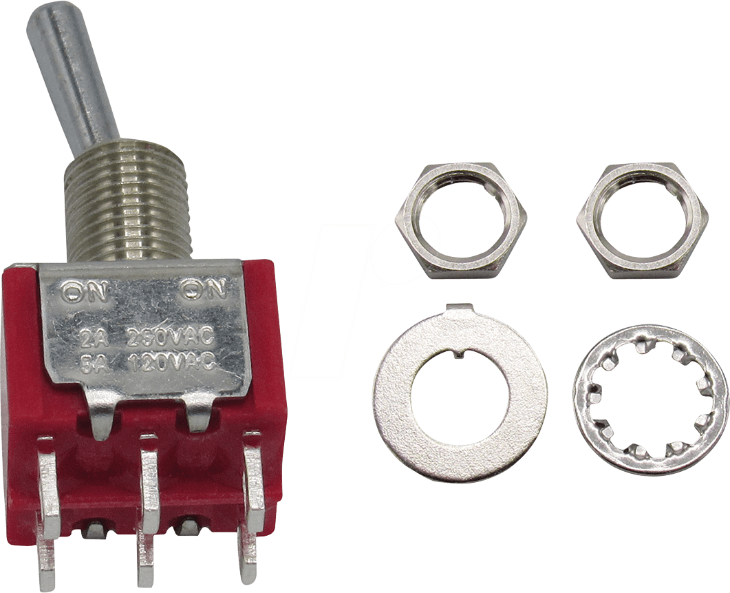 RND COMPONENTS RND 210-00429 - Miniatur-Kippschalter, 2x, Ein-Ein (RND 210-00429)