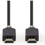 Nedis Premium High Speed 2 m HDMI Kabel mit Ethernet, 4K, 3D unterst&uumltzt: 1080p und h&oumlher, 3D, 4K und Deep Color Kontakte: vergoldet Kabell&aumlnge: 2m Farbe: Schwarz (CVBW34000AT20)