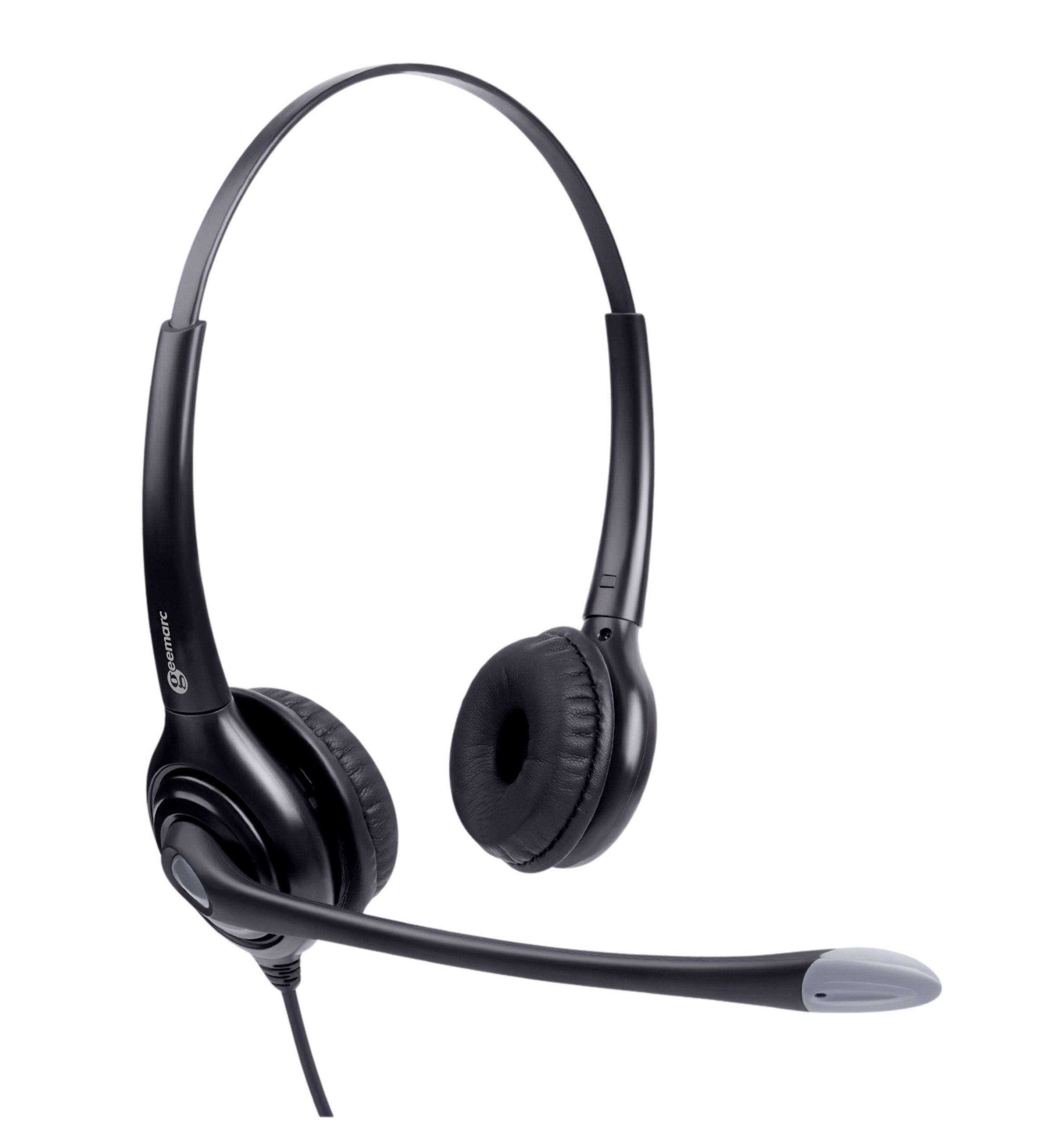 Geemarc CLA3 A-USB On-Ear-Headset mit Boom-Mikrofon, USB-A, 2,5 m Kabel, Schwarz