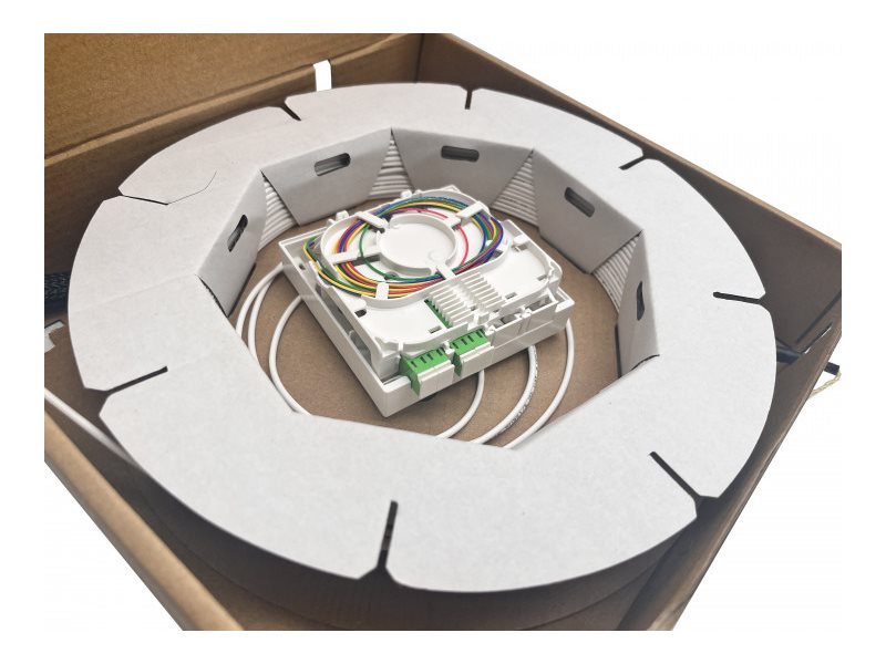 Helos FTTH-Anschlussset LC-APC 50 m G.657.A2/OS2 Weiß