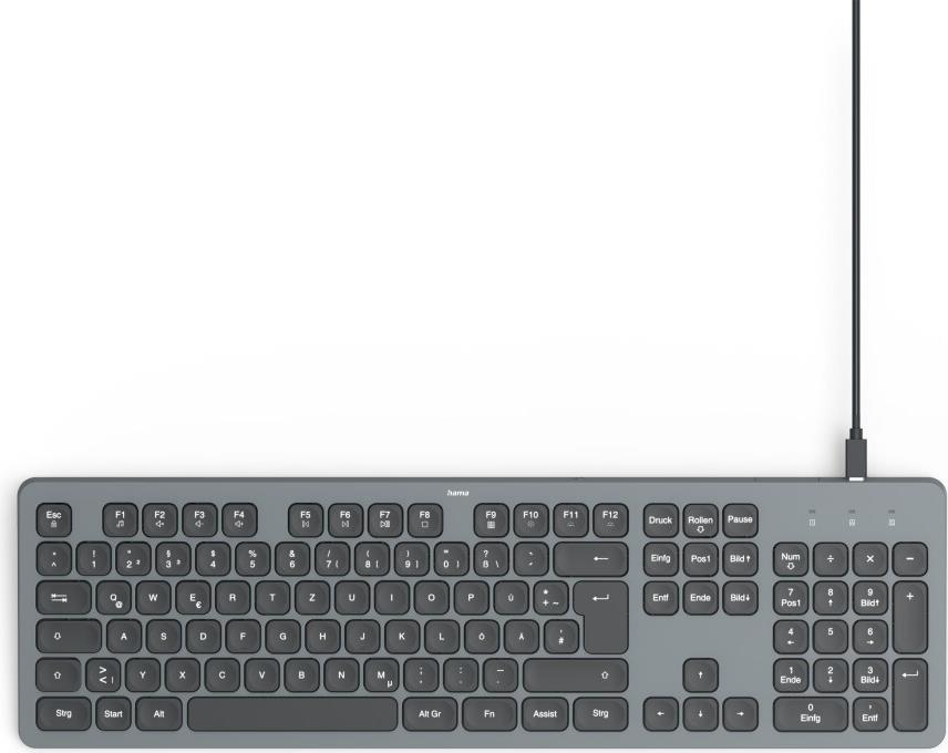 Hama USB-Tastatur CK-400 beleuchtet kabelgebunden Schwarz QWERTZ DE (00173058)