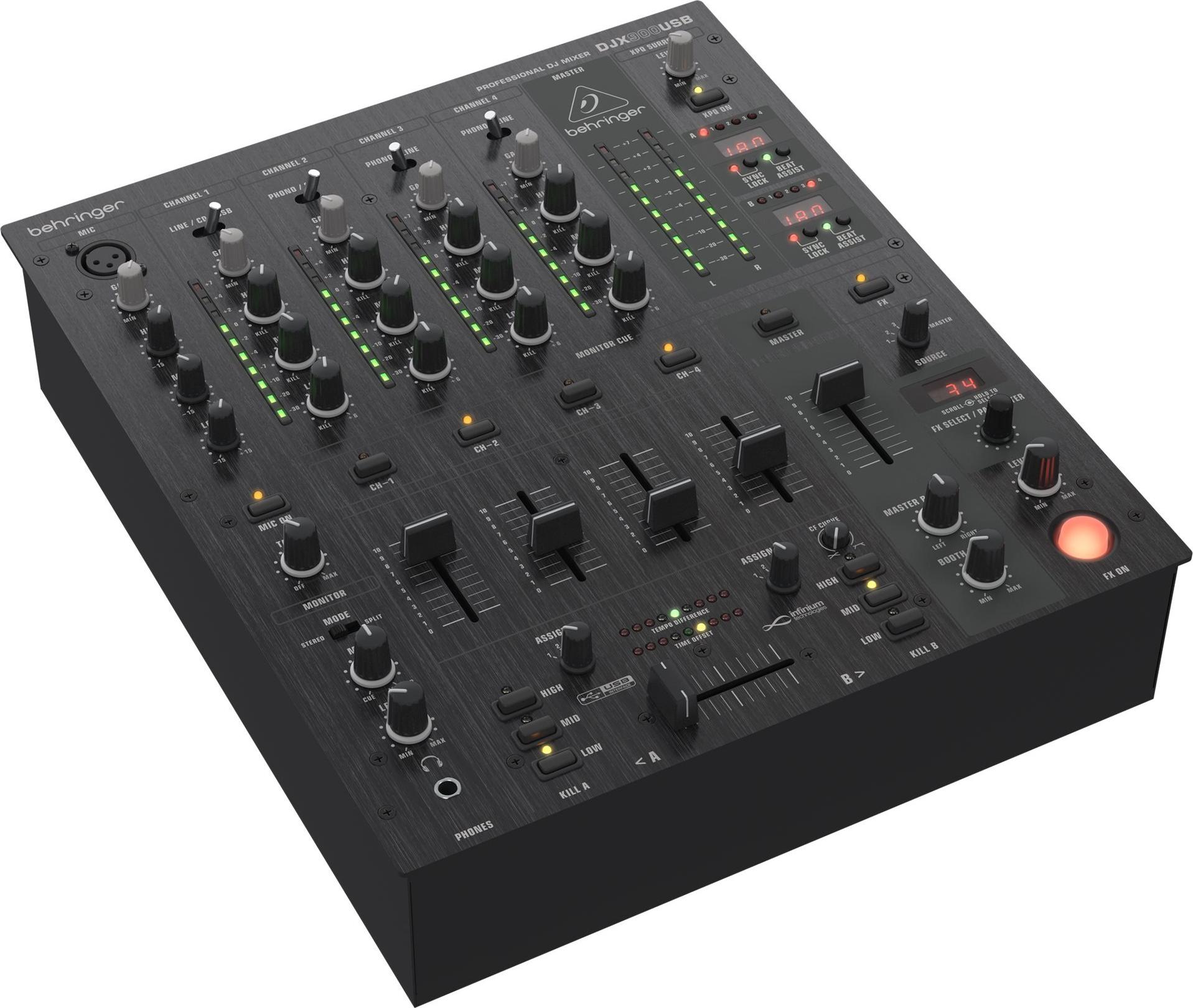 Behringer PRO MIXER DJX900USB DJ-Mixer Analog 5-Kanal DSP FX Schwarz