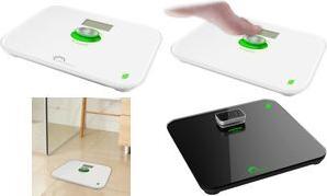 Little balance Kinetische Personenwaage Kinetic, weiß/grün batterielose Waage, Generierung von Energie aus Muskelkraft - 1 Stück (LB 8154)