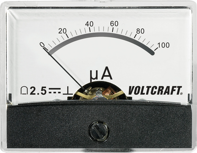 Voltcraft AM-60X46/100µA/DC Einbau-Messgerät AM-60X46/100µA/DC 100 µA Drehspule (AM-60X46/100&micro;A/DC)
